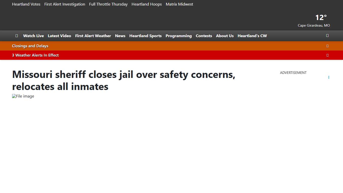 Missouri sheriff closes jail over safety concerns, relocates all inmates